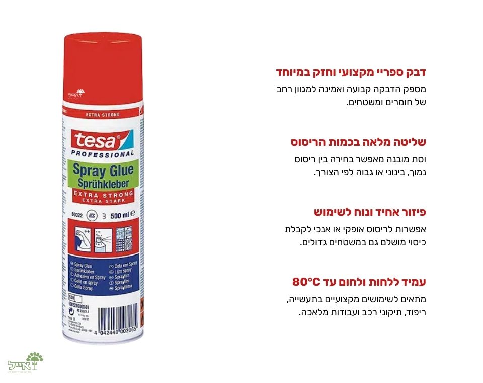 ספריי דבק מקצועי | 500 מ"ל של tesa – מבט מקרוב על הפרטים