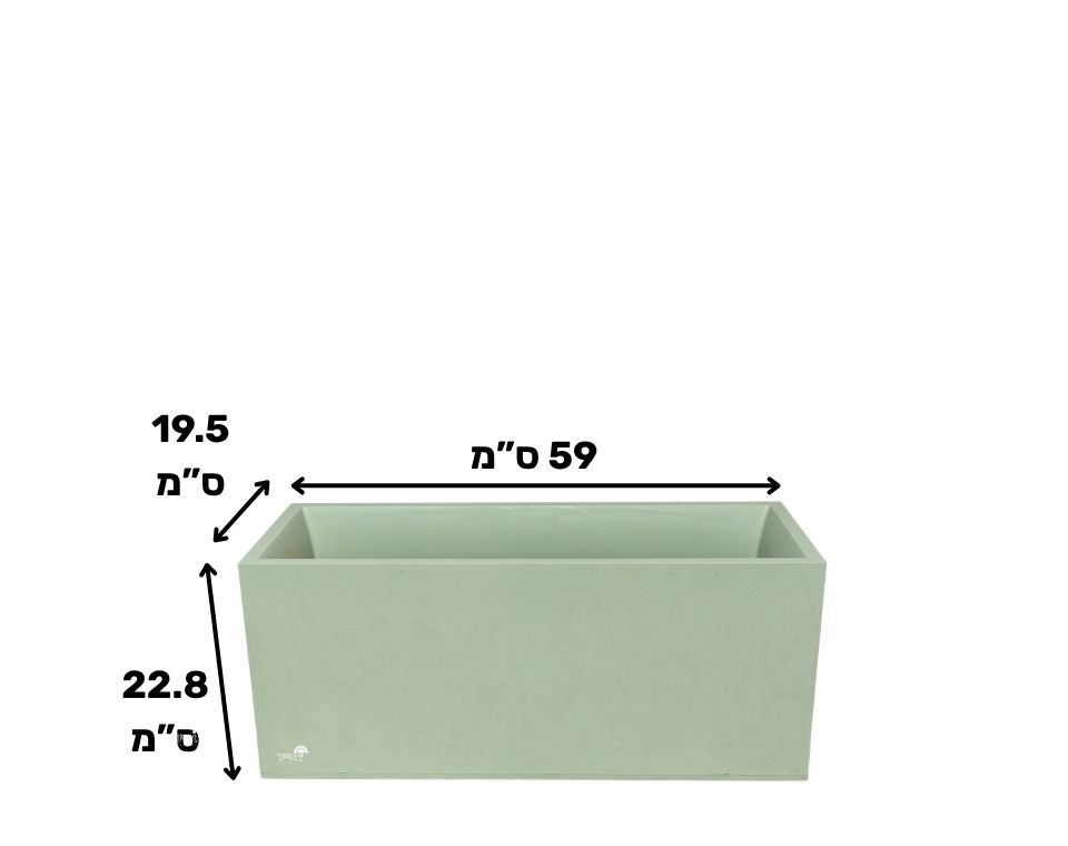 אדנית דמוי בטון | מידות 59X19.5X22.8 | ירוק מרווה של EDA – מבט מקרוב על הפרטים