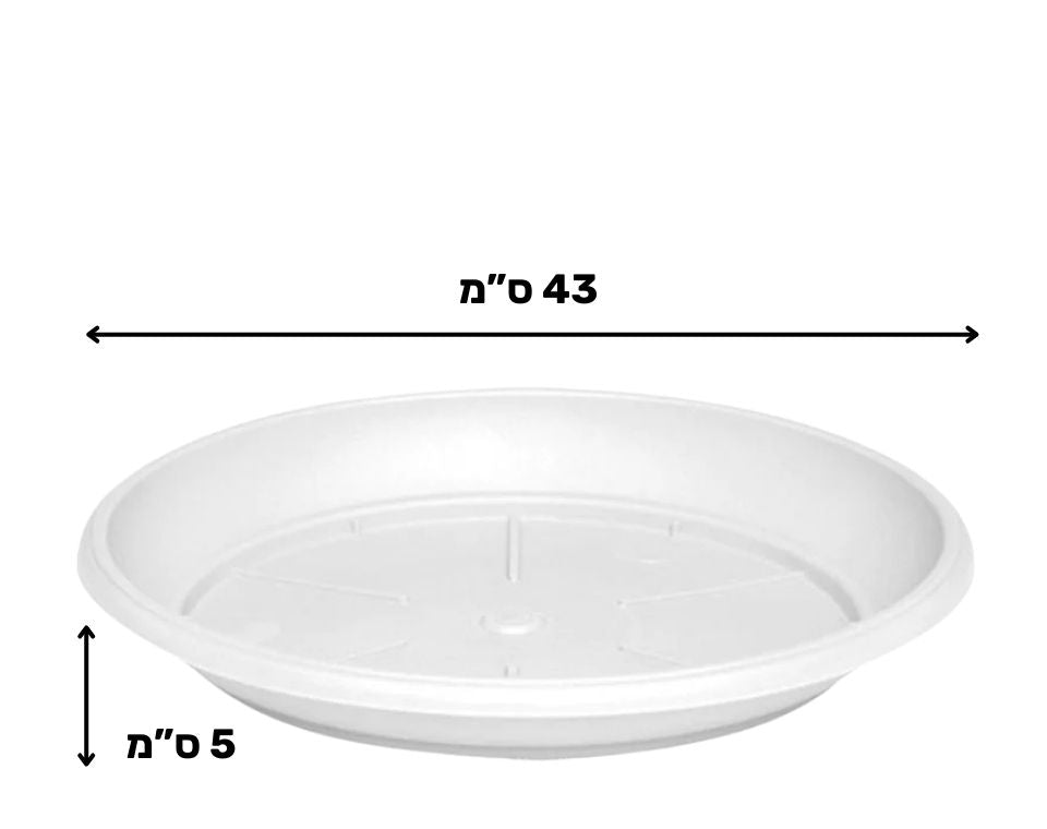 צלחת ערד | תחתית בקוטר 43 ס"מ | גובה 5 ס"מ | לבן