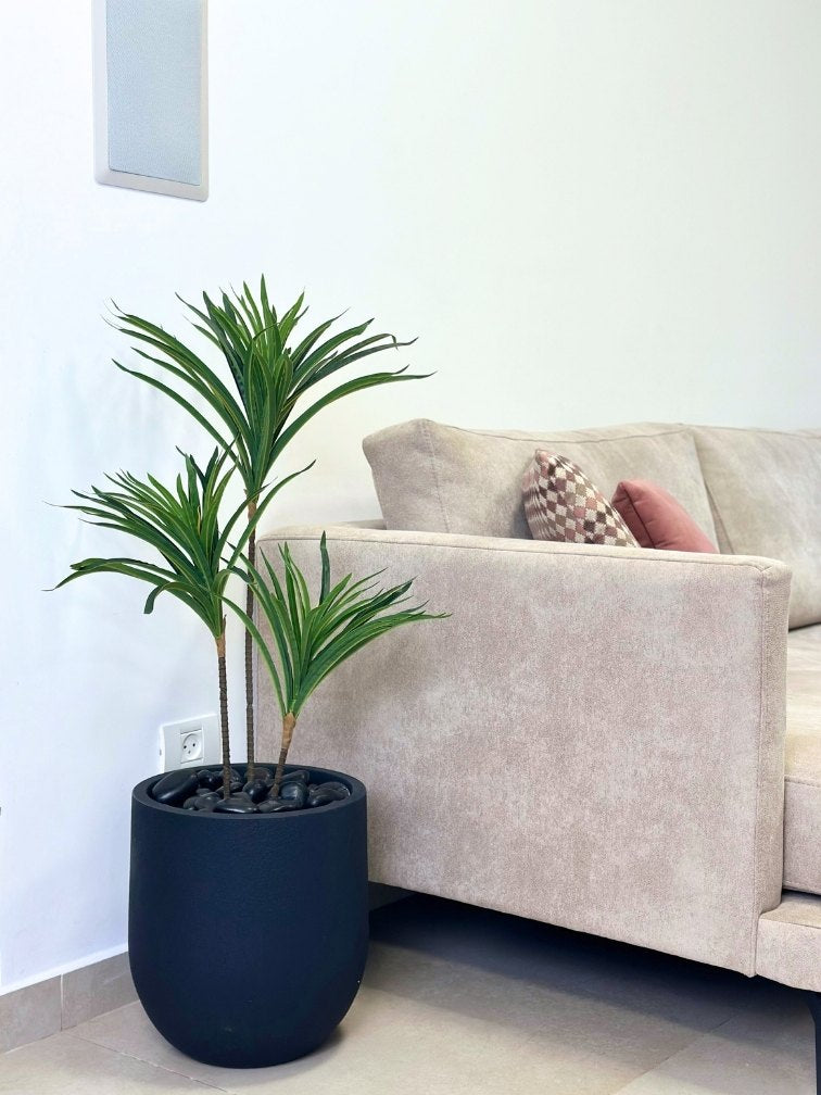 צמד עץ מלאכותי יוקה | כד אגס בינוני וקטן | מחיר לזוג