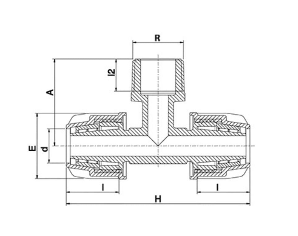 הסתעפות הברגה חיצונית 20 מ״מ | סדרה חומה