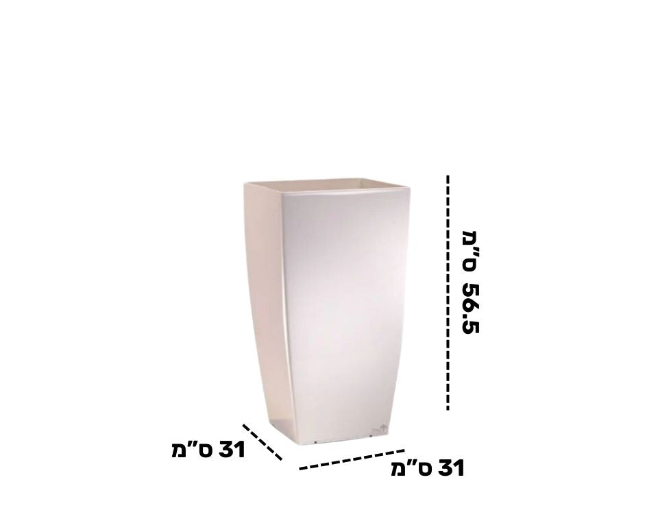 כד טטרה מבריק | 31X31 ס''מ | גובה 56.5 | לבן