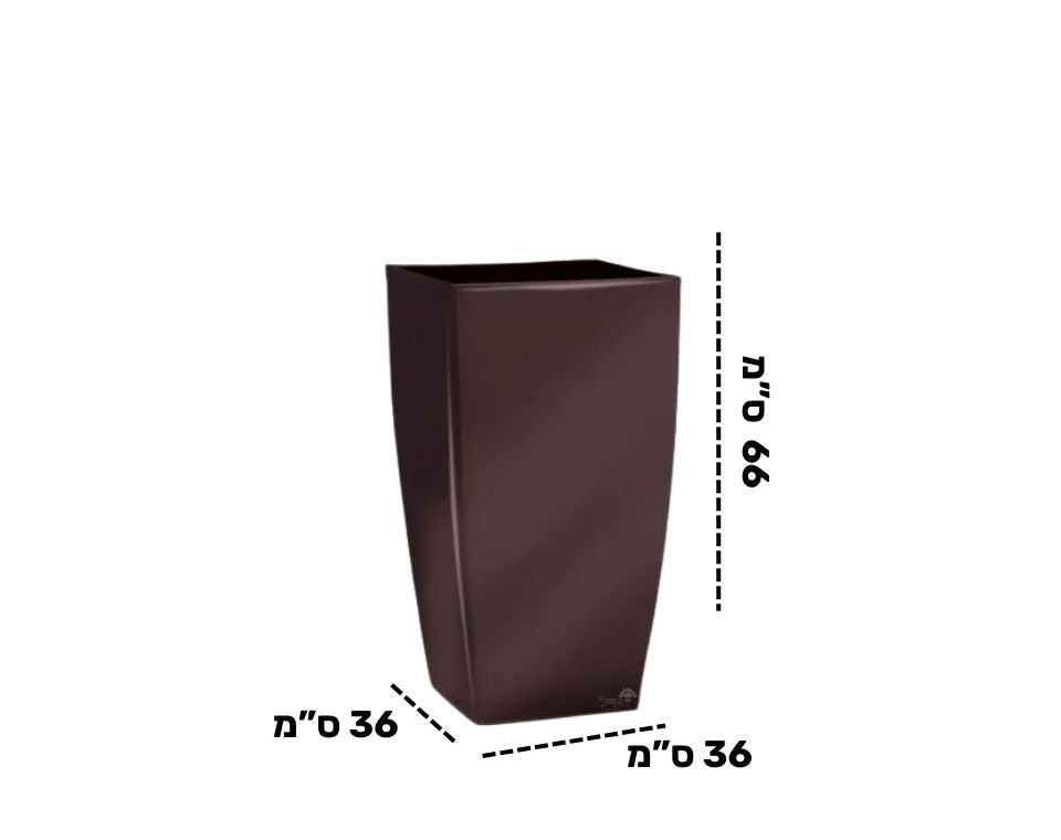 כד טטרה מבריק | 36X36 ס''מ | גובה 66 ס''מ | חום חלודה