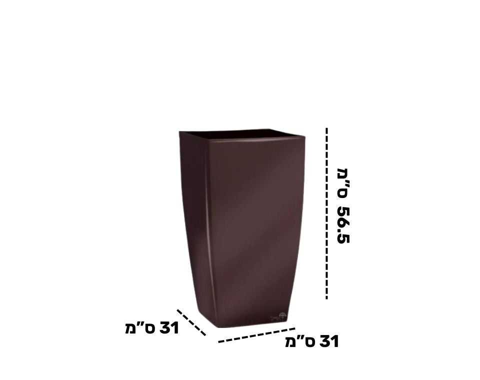 כד טטרה מבריק | 31X31 ס''מ | גובה 56.5 | חום חלודה