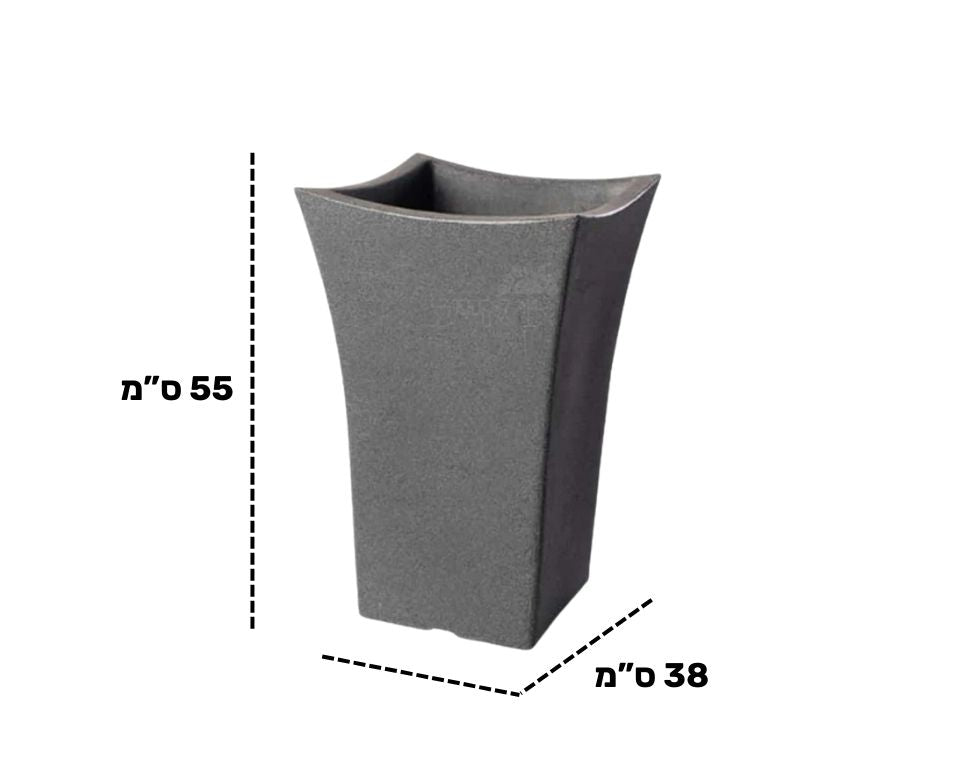 כד רויאל קוני | גובה הכד 55 ס"מ רוחב 38 ס"מ | אפור