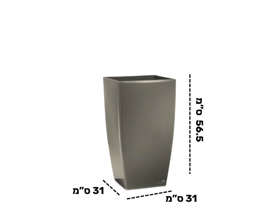 כד טטרה מבריק | 31X31 ס''מ | גובה 56.5 | אפור משי