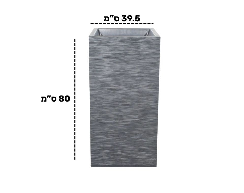 כד פסים | מידות 39.5X39.5X80 | אפור כהה
