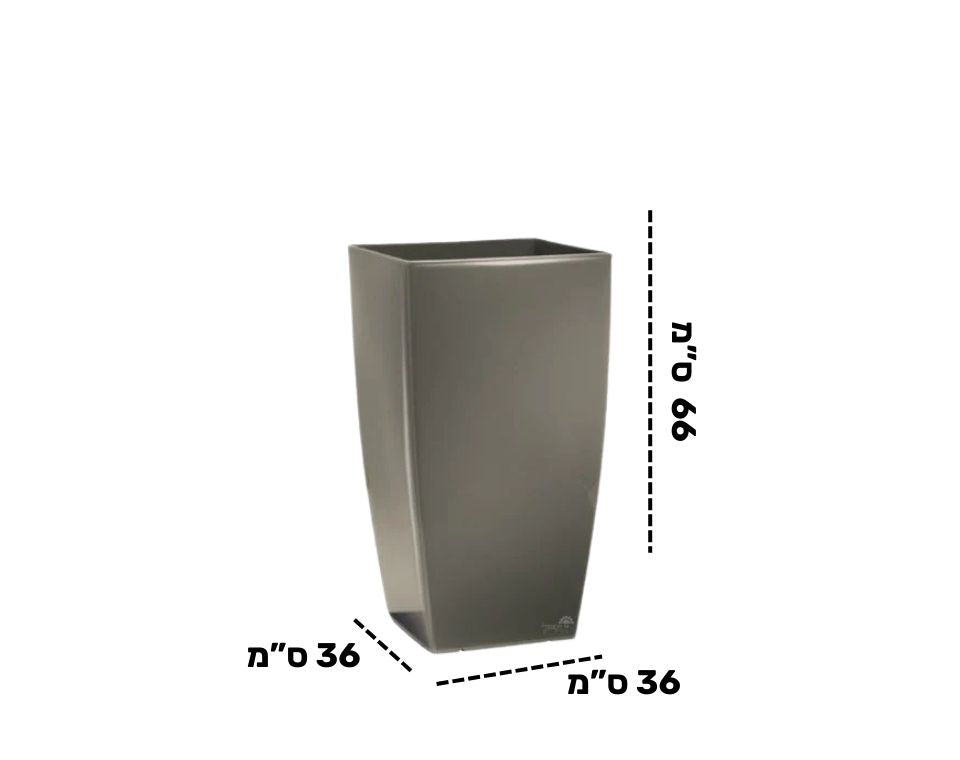 כד טטרה מבריק | 36X36 ס''מ | גובה 66 ס''מ | אפור משי