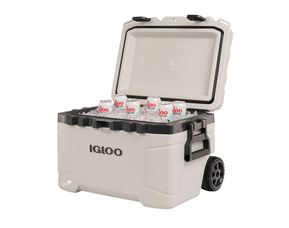 צידנית קשיחה איכותית עם גלגלים | 49 ליטר | בז'