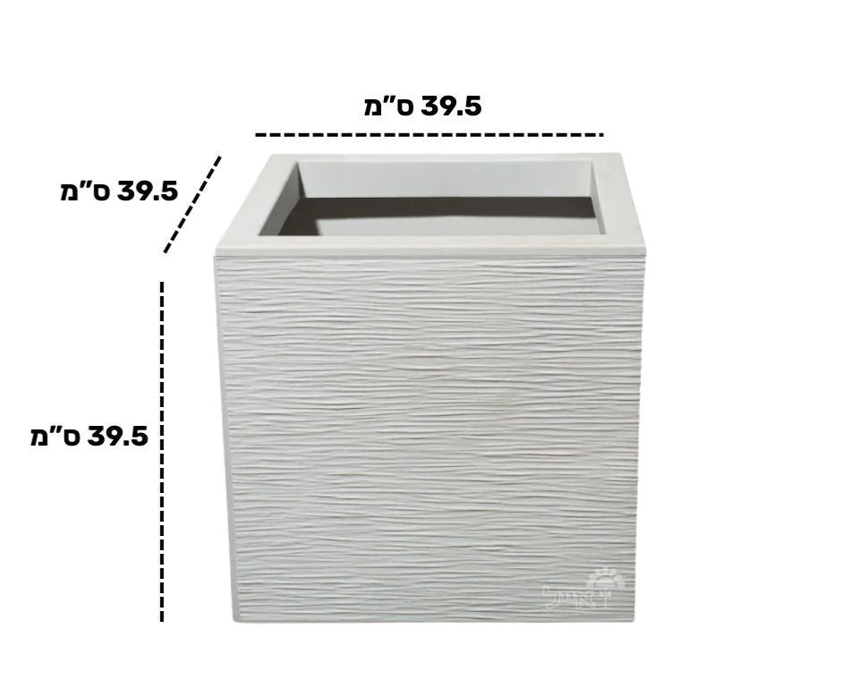 אדנית פסים | מידות 39.5X39.5X39.5 | לבן