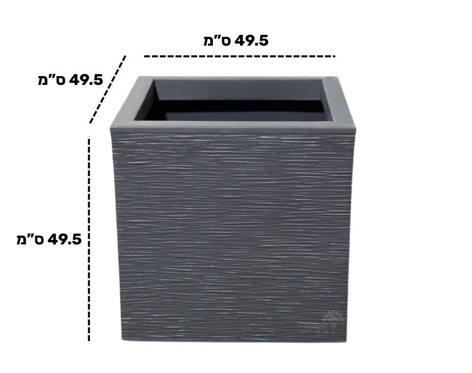 אדנית פסים | מידות 49.5X49.5X49.5 | אפור כהה