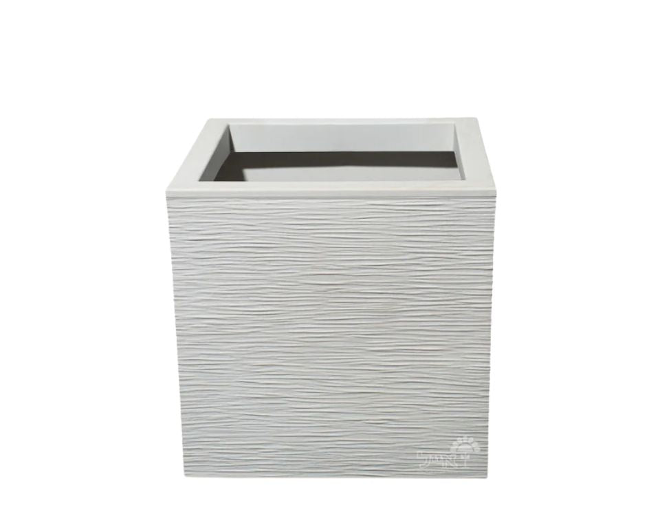 אדנית פסים | מידות 39.5X39.5X39.5 | לבן