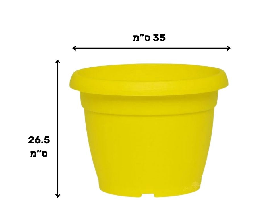 עציץ צבר | צהוב | קוטר 35 ס״מ