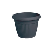 עציץ דמוי חרס פסים | פחם | קוטר 40 ס"מ | 22 ליטר