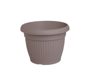 עציץ דמוי חרס פסים | חאקי | קוטר 40 ס"מ | 22 ליטר