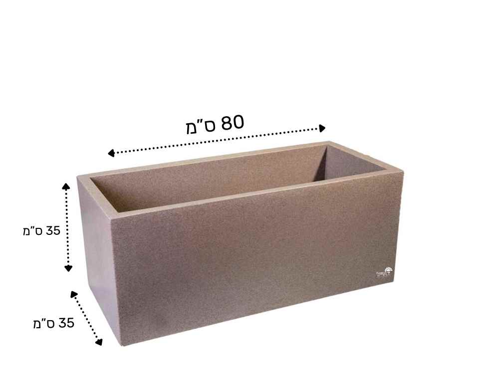 אדנית רוטו מלבני | גרניט | 80X35X35