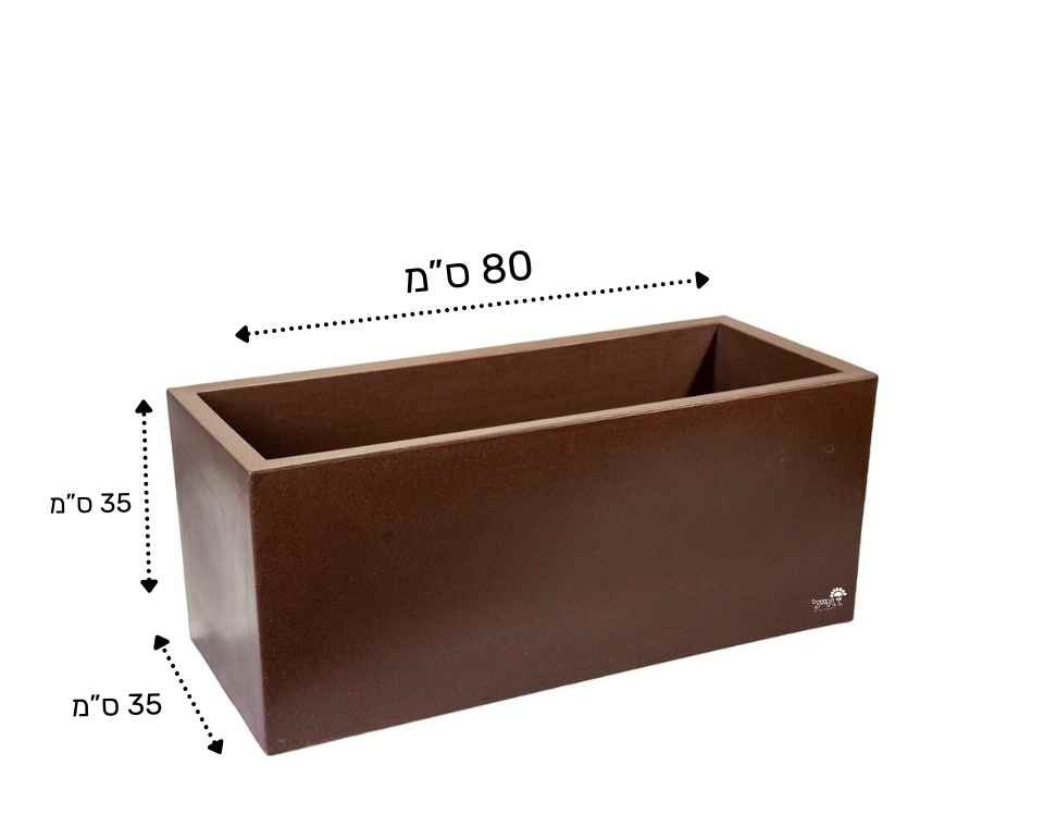 אדנית רוטו מלבני | חום | 80X35X35