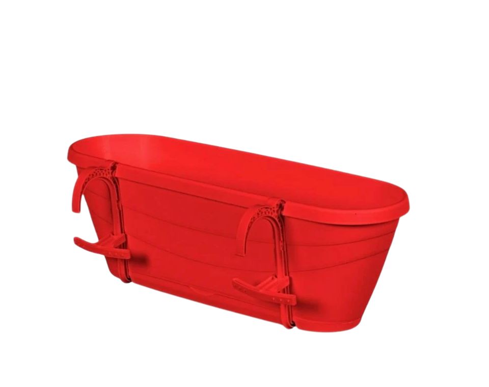 אדנית מעקה | 60 ס״מ | בעלת תחתית אינטגרלית | אדום