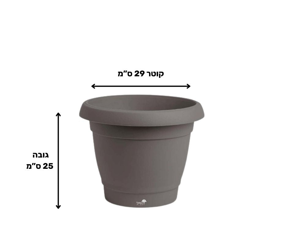עציץ כרמל | חאקי | קוטר 29 ס"מ | 8 ליטר של Eyal – מבט מקרוב על הפרטים
