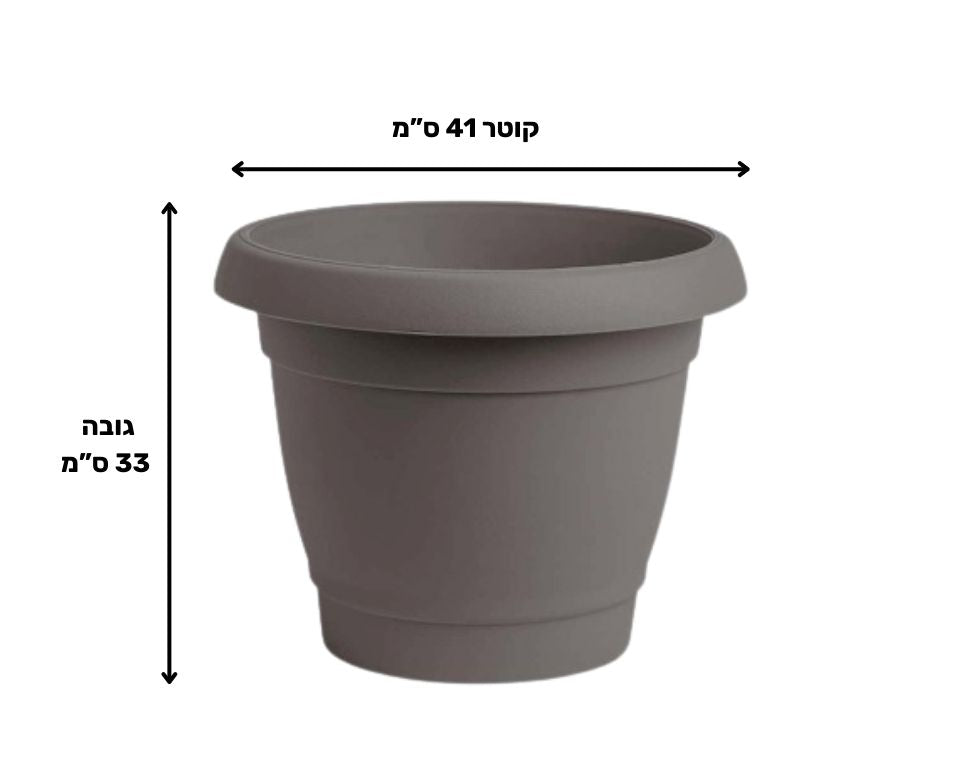 עציץ כרמל | חאקי | קוטר 41 ס"מ | 24 ליטר של Eyal – מבט מקרוב על הפרטים