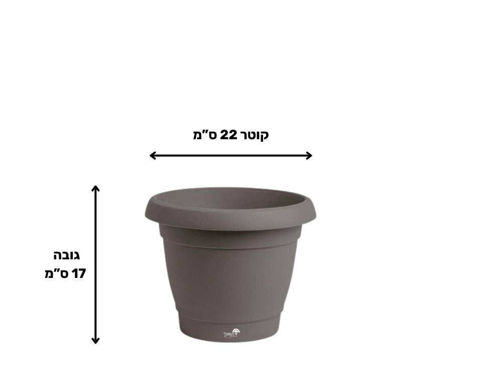 עציץ כרמל | חאקי | קוטר 22 ס"מ | 4 ליטר של Eyal – מבט מקרוב על הפרטים