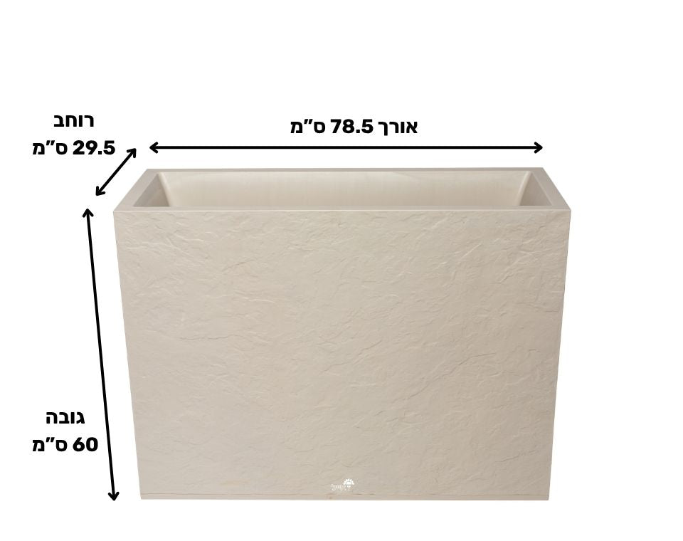 אדנית דמוי אבן | מידות 29.5X78.5X60 | בז' של EDA – מבט מקרוב על הפרטים