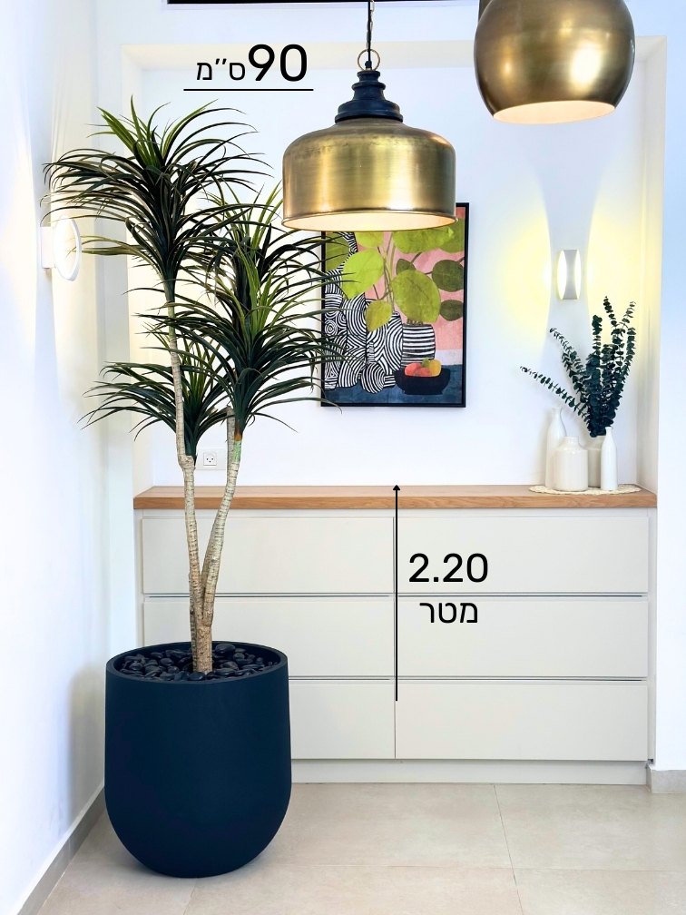 עץ מלאכותי יוקה | כס אגס גדול | גובה 2.20 מטר