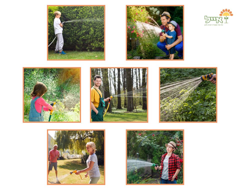 אקדח התזה פלסטיק שקוף | 7 מצבים | כחול | דגם aq7p