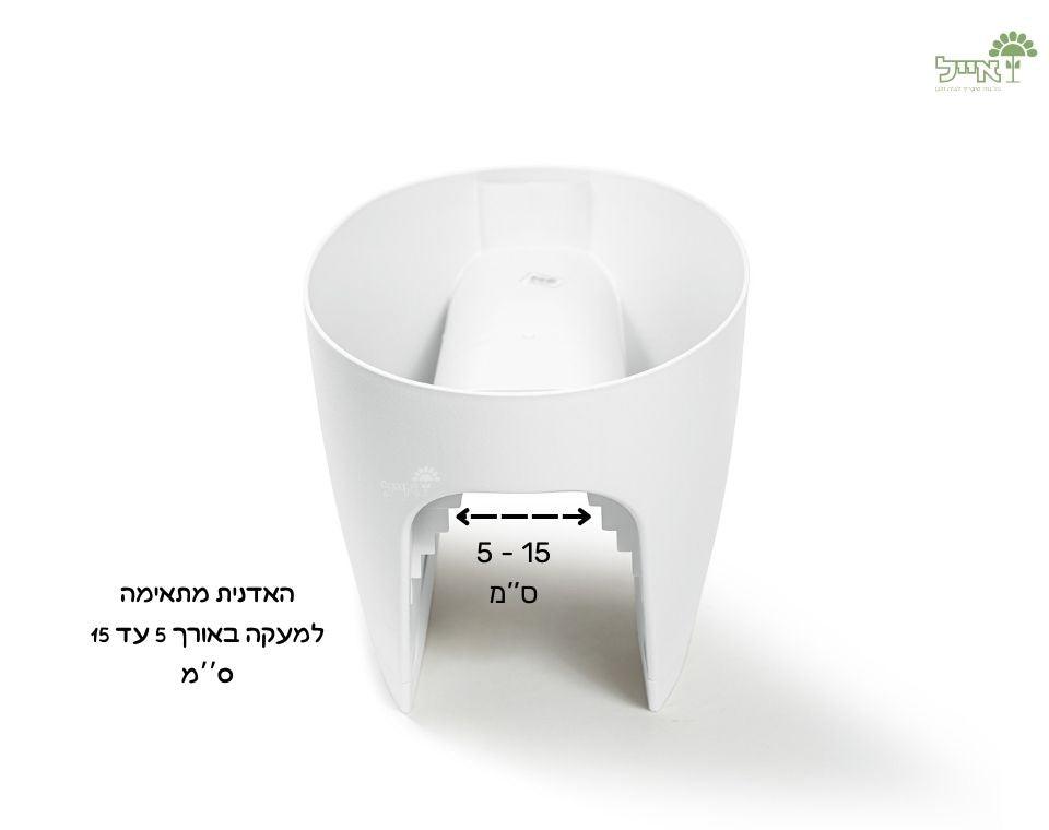 אדנית מעקה | דגם גרינבו | לבן | 60 ס״מ - משתלת אייל