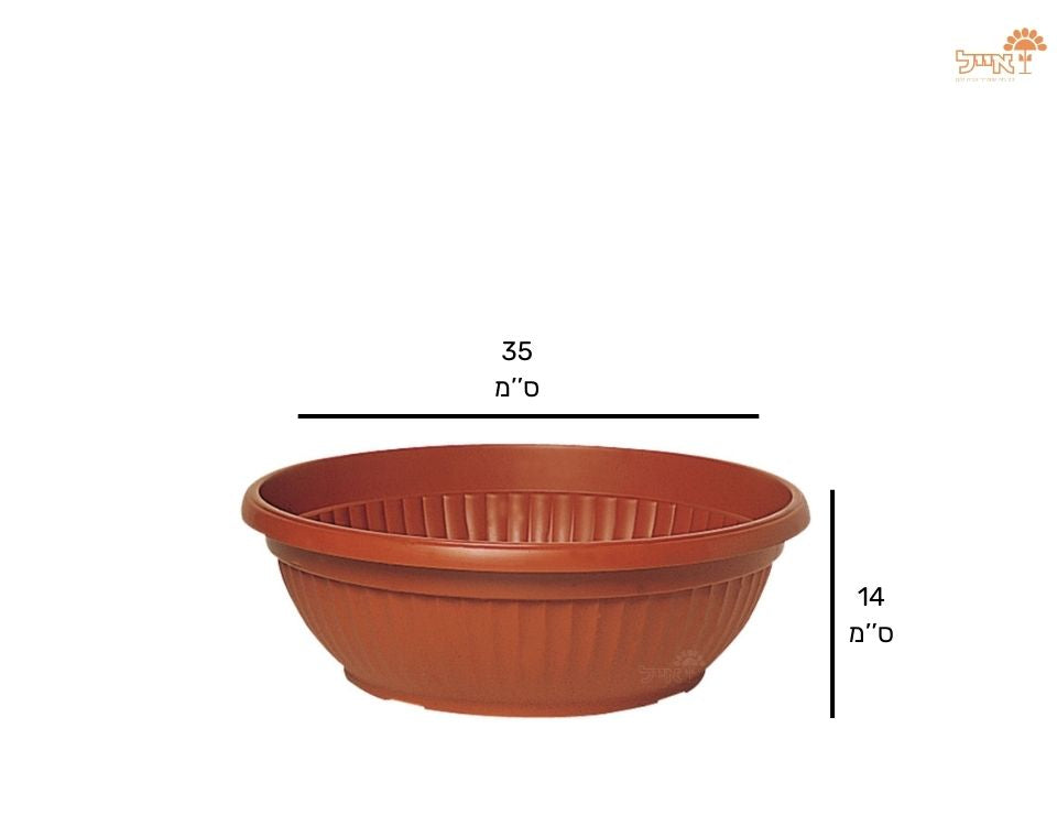 קערה דמוי חרס פסים | טרקוטה | קוטר 35 ס״מ