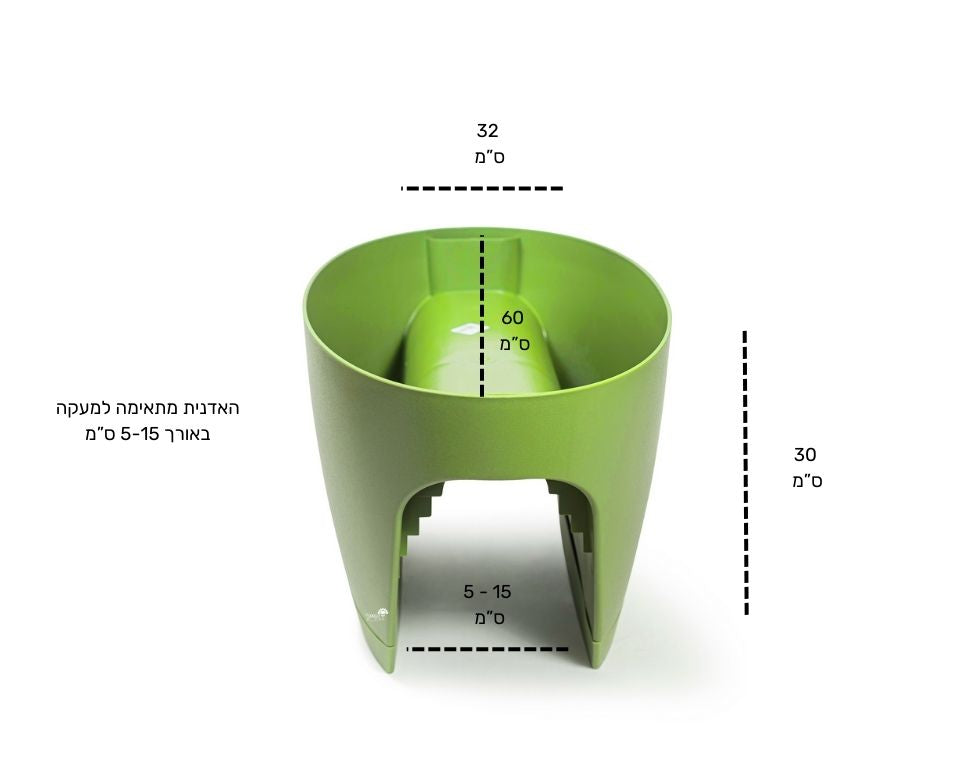 אדנית מעקה | דגם גרינבו | ירוק בהיר | 60 ס״מ