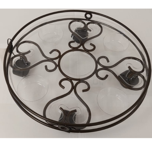 תחתית פלסטיק עם גלגלים לעציצים | 43X43 | דגם 5-649 | שחור