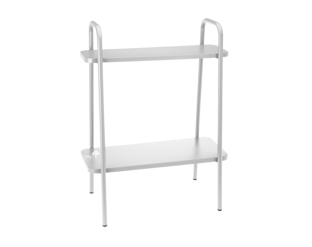 מעמד מדפי ברזל לעציצים | 2 קומות | דגם 99000860 | 50X66 | אפור בהיר