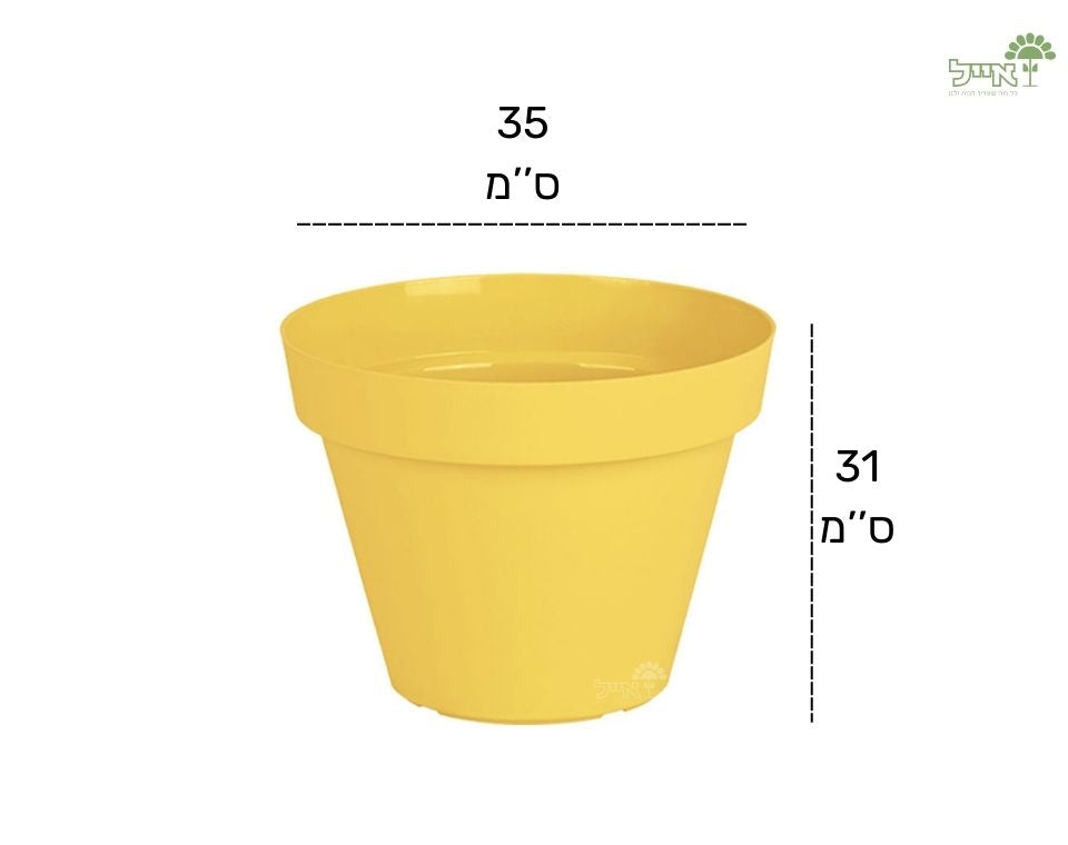 עציץ אביב | צהוב בננה | קוטר 35 ס"מ