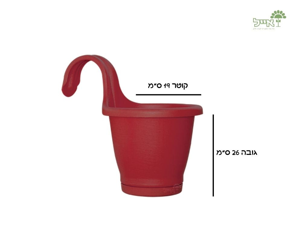 אדנית מעקה | בורדו | 19 ס״מ