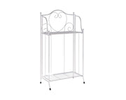 מעמד ברזל מעוטר לעציצים | 2 קומות | דגם 38000270 | 65X34 | לבן