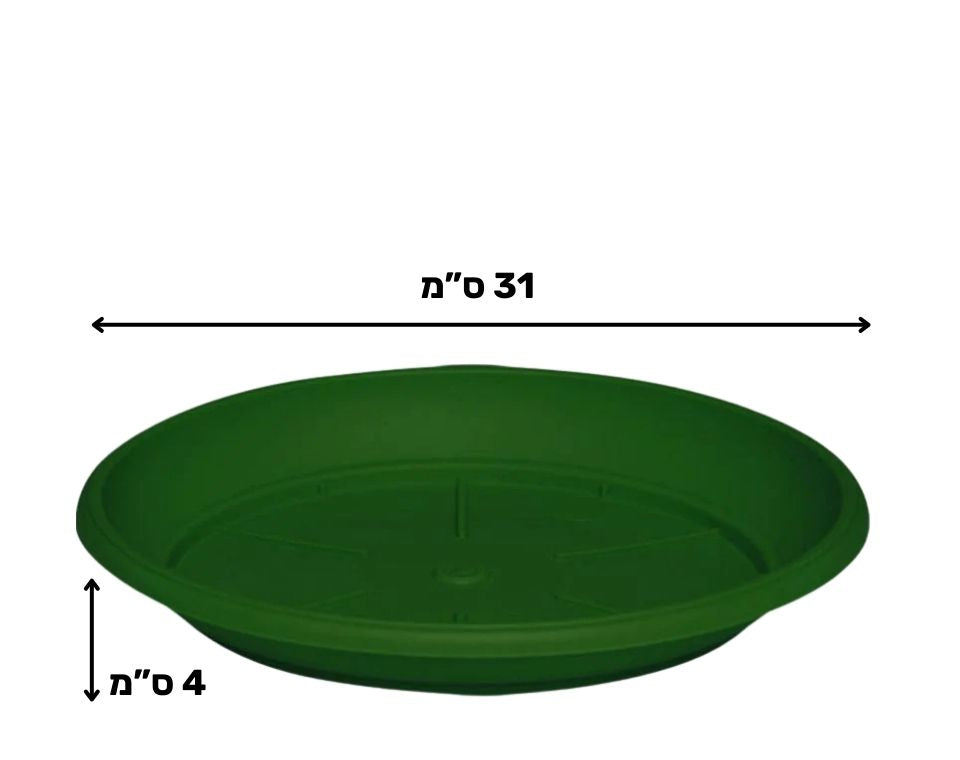 צלחת ערד | תחתית בקוטר 31 ס"מ | גובה 4 ס"מ | ירוק כהה