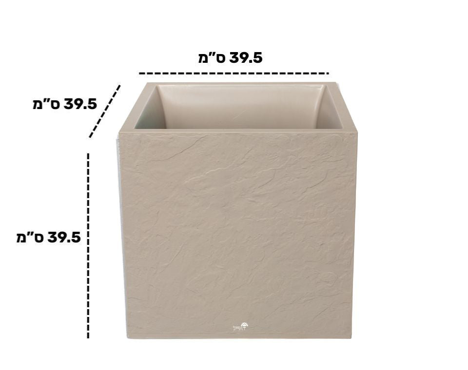 אדנית דמוי אבן | מידות 39.5X39.5X39.5 | בז' של EDA – מבט מקרוב על הפרטים
