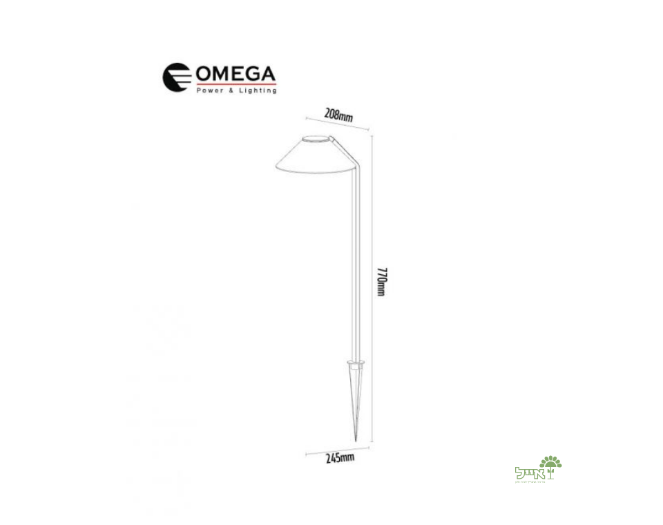 ASPEN 12W | מתח נמוך | OMEGA | בצבע שחור | דוקרן גינה 12V AC/DC