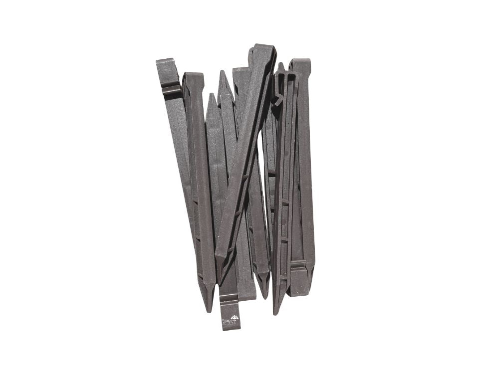 תוחם דשא דמוי עץ+יתדות | 13 מטר | אפור