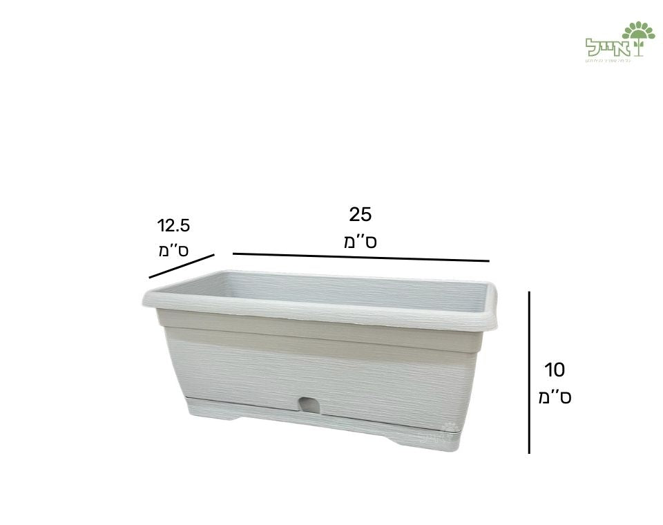 אדנית צבר | אפור בהיר | 25 ס״מ