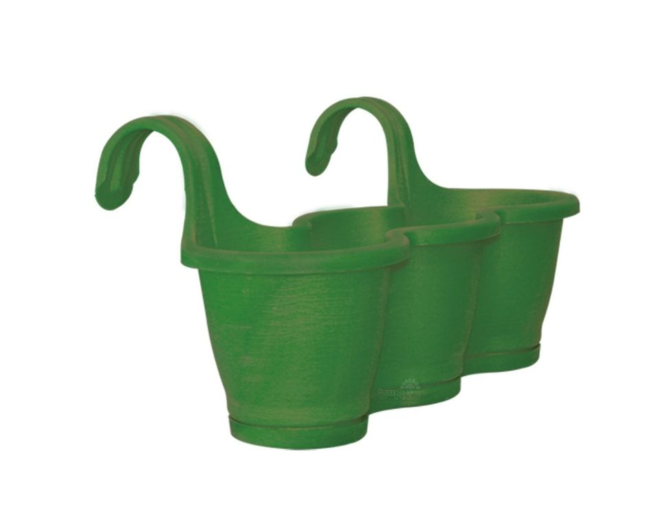 אדנית מעקה שלישיה | ירוק יער | אורך 53 ס״מ