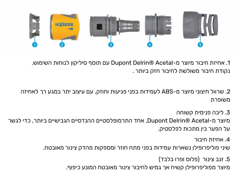 מחבר מהיר לצינור | ''1/2 | Hozelock