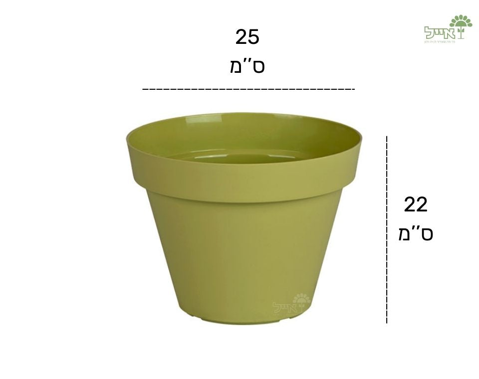 עציץ אביב | ירוק זית | קוטר 25 ס"מ
