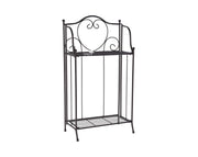 מעמד ברזל מעוטר לעציצים | 2 קומות | דגם 38000260 | 65X34 | שחור