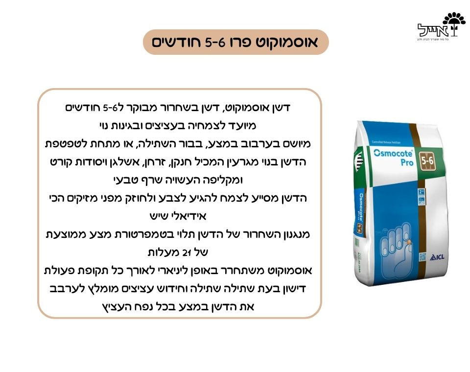 אוסמוקוט-פרו | דשן להזנה ארוכת טווח לצמחים | 5-6 חודשים | 25 ק"ג