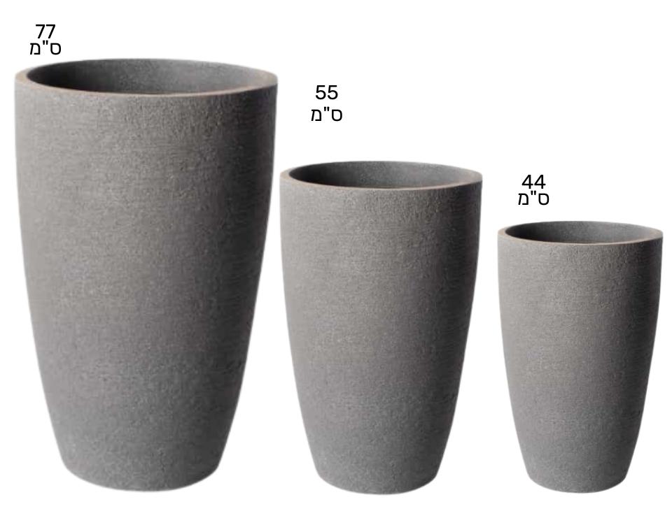 כד גבוה | דגם בוסטון | קוטר 38 ס״מ גובה 55 ס"מ | אפור