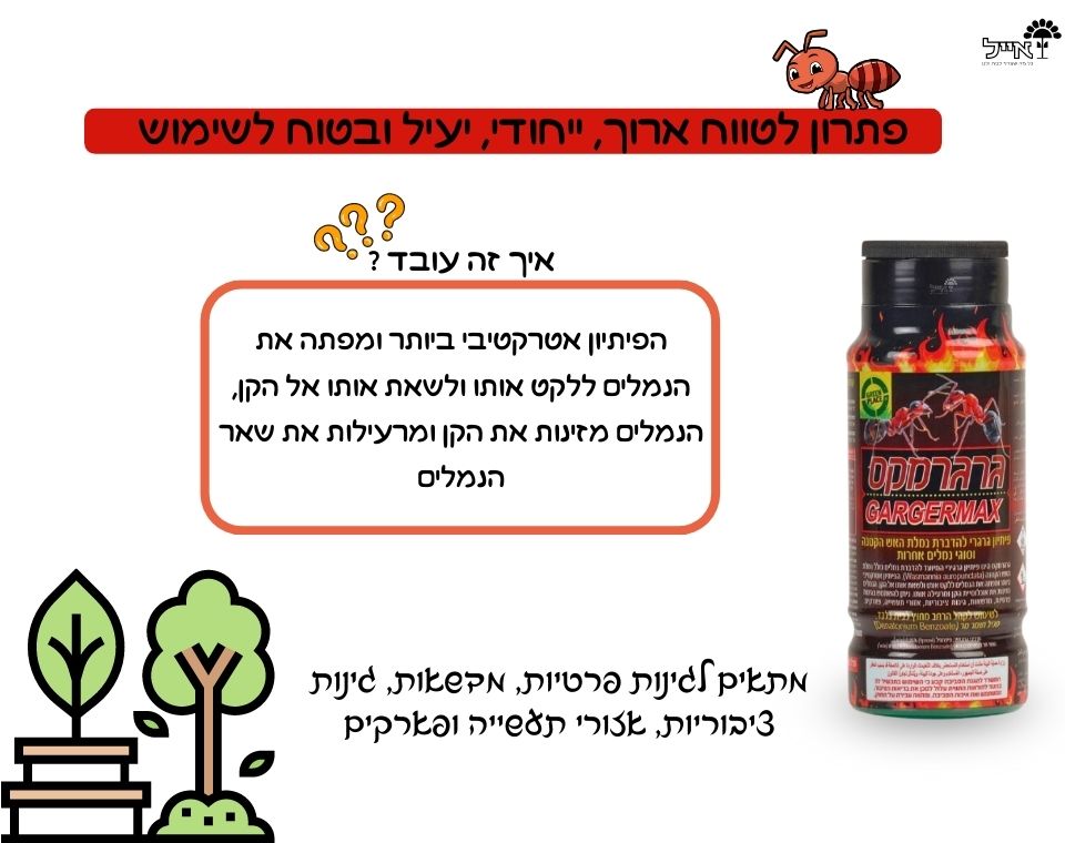 פיתיון להדברת נמלת האש | גרגרמקס 250 גרם | גרין פלייס