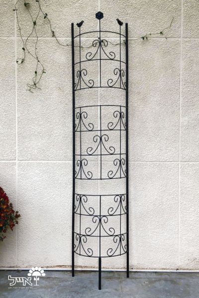 רשת ברזל מעוגלת לטיפוס צמחים | 180X40 | דגם מנטה | שחור