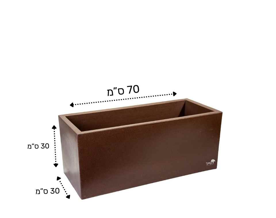 אדנית רוטו מלבני | חום | 70X30X30